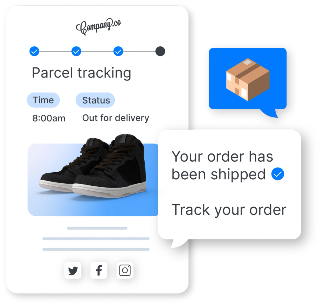 Use branded Tracking Email and SMS to keep customers in the loop